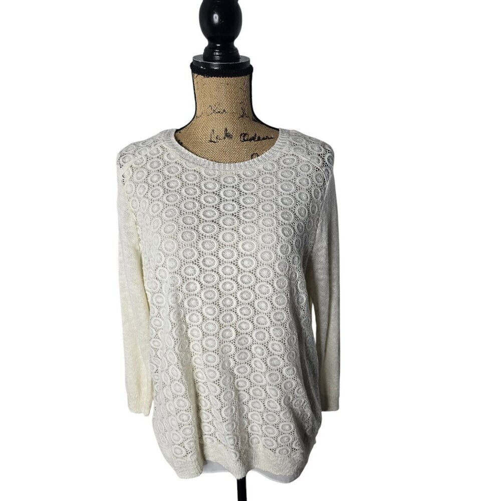 Lucky Brand White Minimalist Boho Sweater NWT